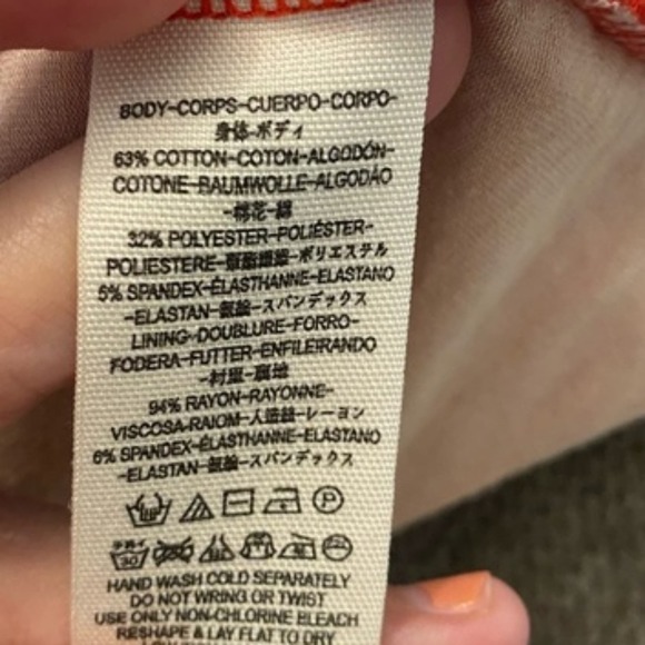 Free People, Oceanside orangey red Crochet Strapless Minidress size large new!!! - Picture 11 of 13